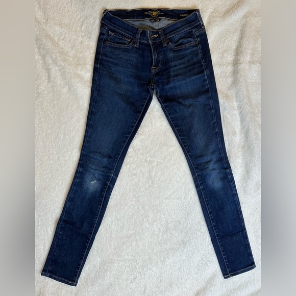 Lucky Brand Charlie Skinny all Rise Jean Size 00/24 Dark Wash - Picture 1 of 4